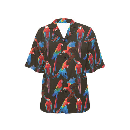 Macaw Pattern Print Design 04 Women's Hawaiian Shirt