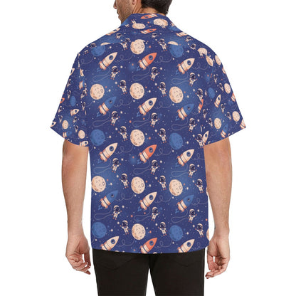 Space Astronaut Rocket Print Design LKS304 Men's Hawaiian Shirt