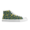 Smiley Face Emoji Print Design LKS301 High Top Women's White Shoes