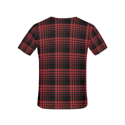 Tartan Red Black Print Design LKS303 Women's  T-shirt