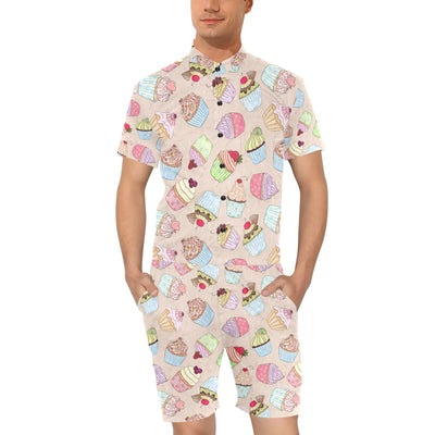 Cupcake Pattern Print Design CP06 Men's Romper