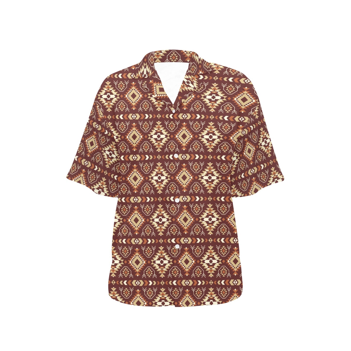 Navajo Native Color Print Pattern Women's Hawaiian Shirt