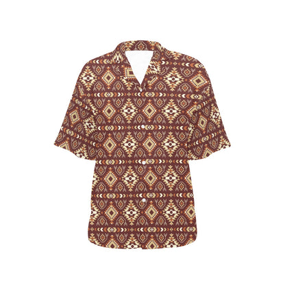 Navajo Native Color Print Pattern Women's Hawaiian Shirt