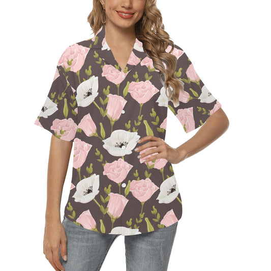 Anemone Pattern Print Design AM011 Women's Hawaiian Shirt