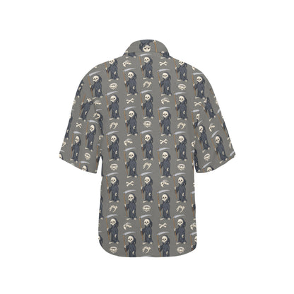 Skeleton Print Design LKS308 Women's Hawaiian Shirt