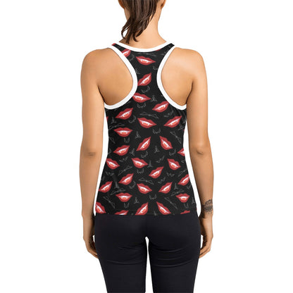 Vampire Lips Print Design LKS301 Women's Racerback Tank Top