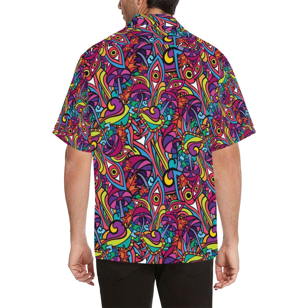 Trippy Print Design LKS302 Men's Hawaiian Shirt