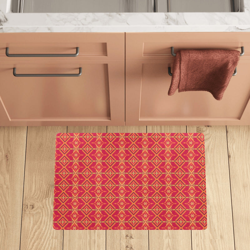 Southwest Aztec Design Themed Print Kitchen Mat