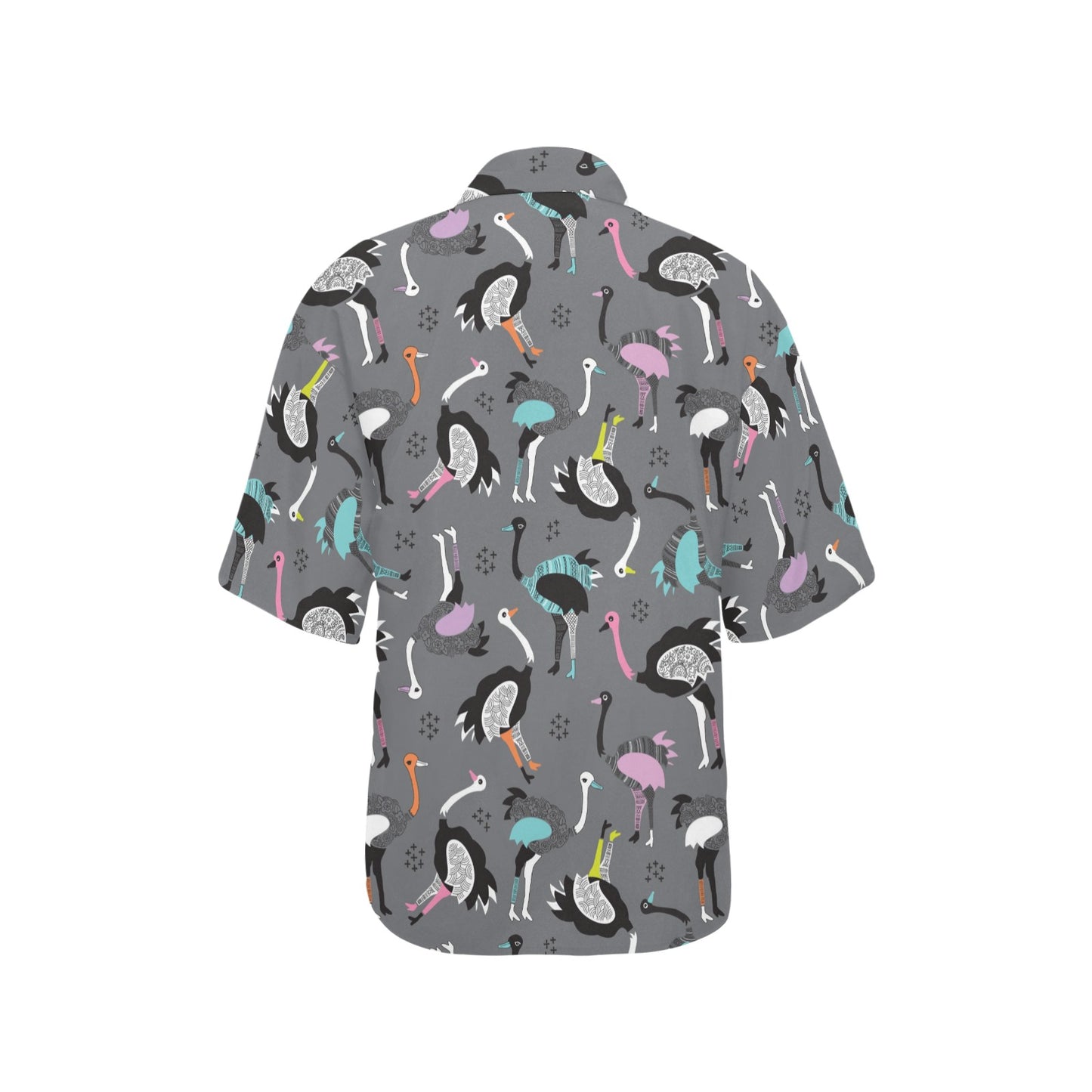 Ostrich Pattern Print Design 01 Women's Hawaiian Shirt