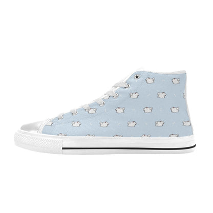 Samoyeds Print Design LKS302 High Top Women's White Shoes