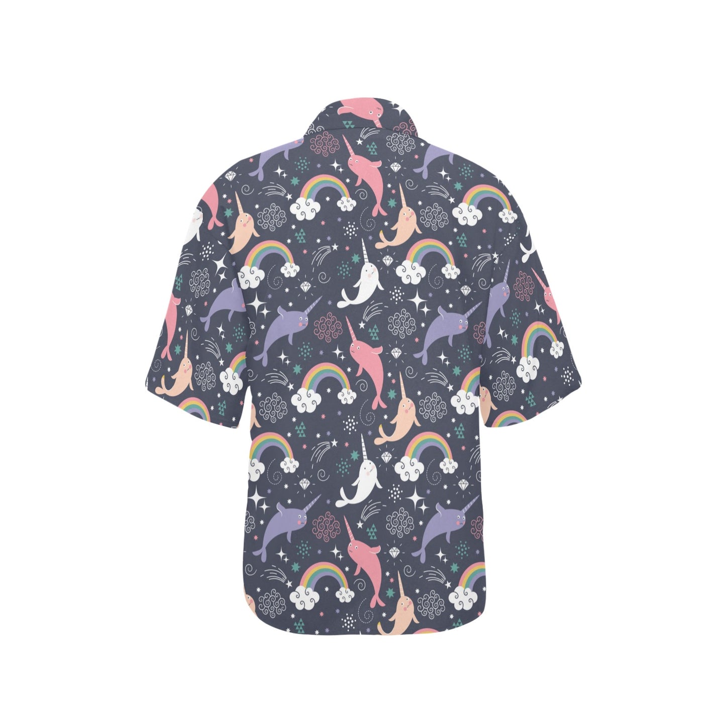 Narwhal Pattern Print Design 01 Women's Hawaiian Shirt
