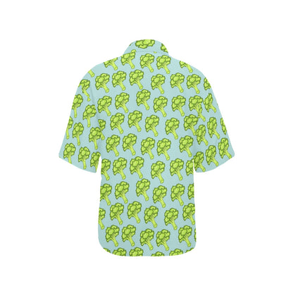 Broccoli Pattern Print Design 02 Women's Hawaiian Shirt