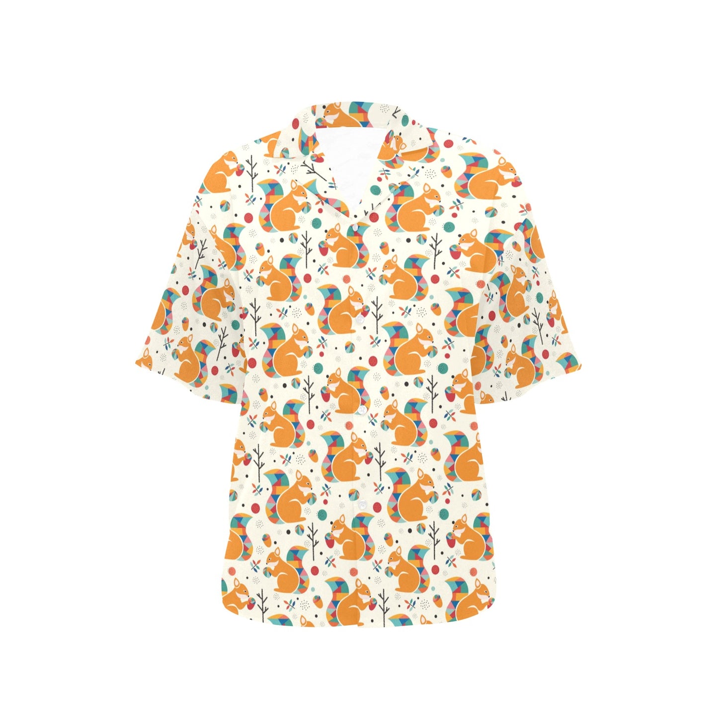 Squirrel Print Design LKS304 Women's Hawaiian Shirt