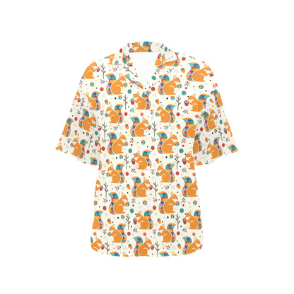 Squirrel Print Design LKS304 Women's Hawaiian Shirt