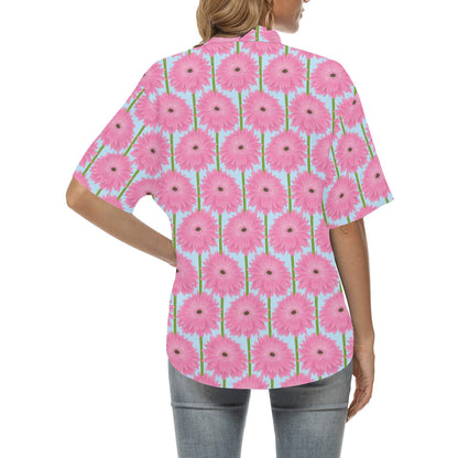 Gerberas Pattern Print Design GB01 Women's Hawaiian Shirt