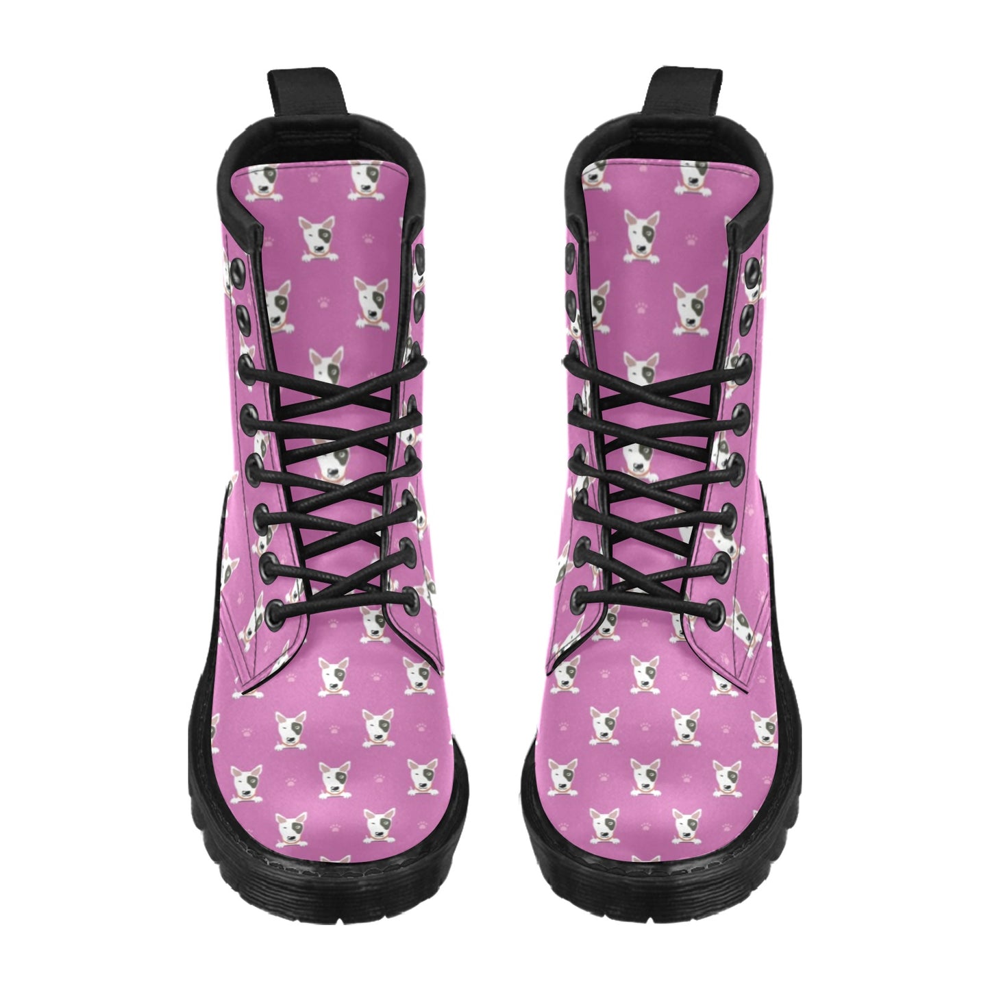 Bull Terrier Happy Print Pattern Women's Boots