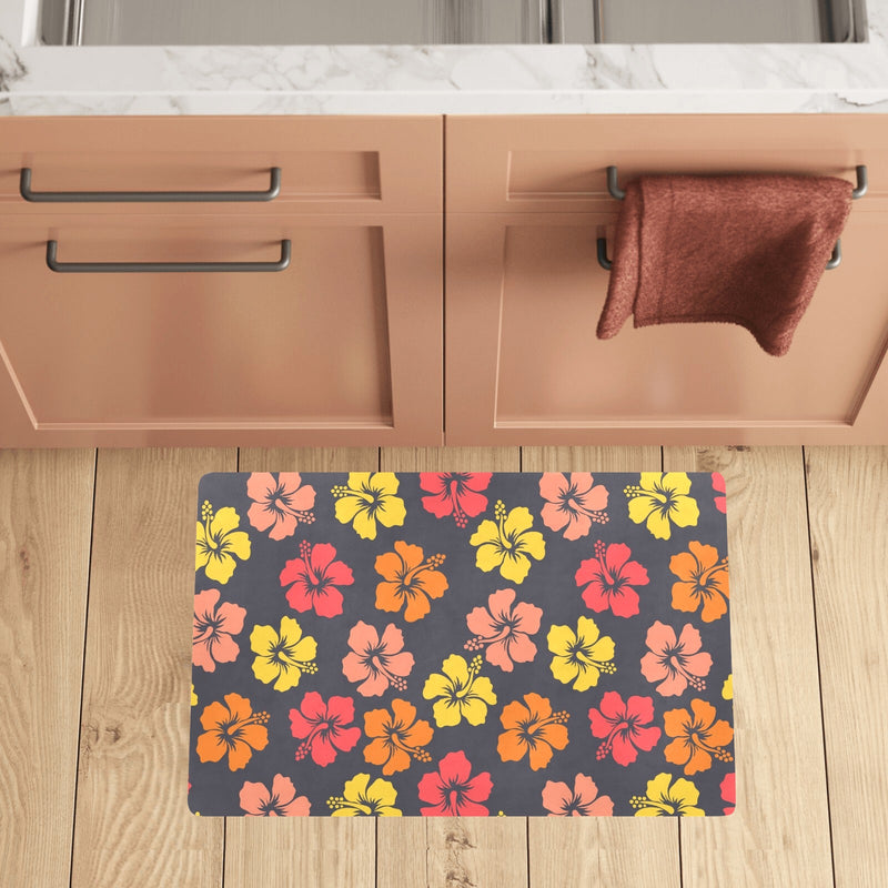 Hibiscus Pattern Print Design HB024 Kitchen Mat