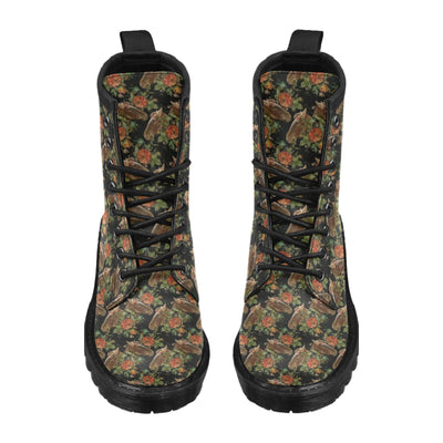 Horse Embroidery with Flower Design Women's Boots
