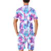 Tie Dye Blue Pink Men's Romper