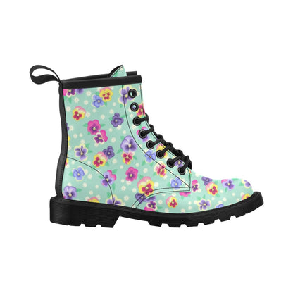 Pansy Pattern Print Design PS08 Women's Boots