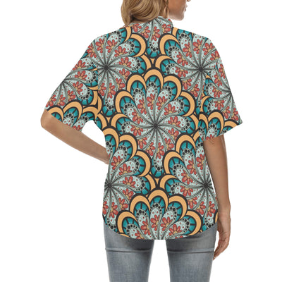 Mandala Pattern Print Design 01 Women's Hawaiian Shirt