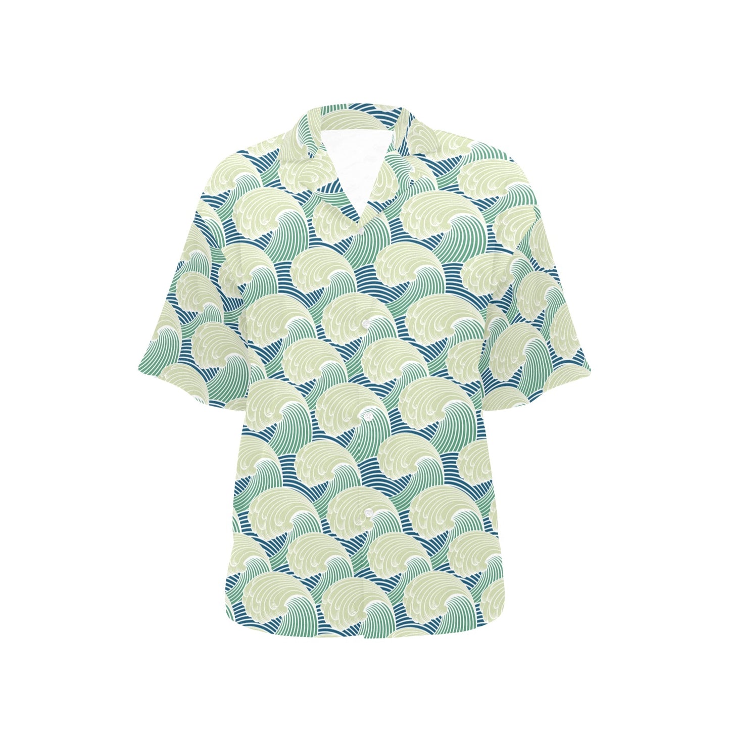 Wave Japan Style Print Design LKS302 Women's Hawaiian Shirt