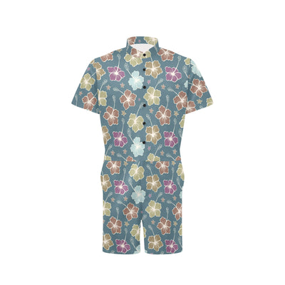 Hibiscus Pattern Print Design HB033 Men's Romper