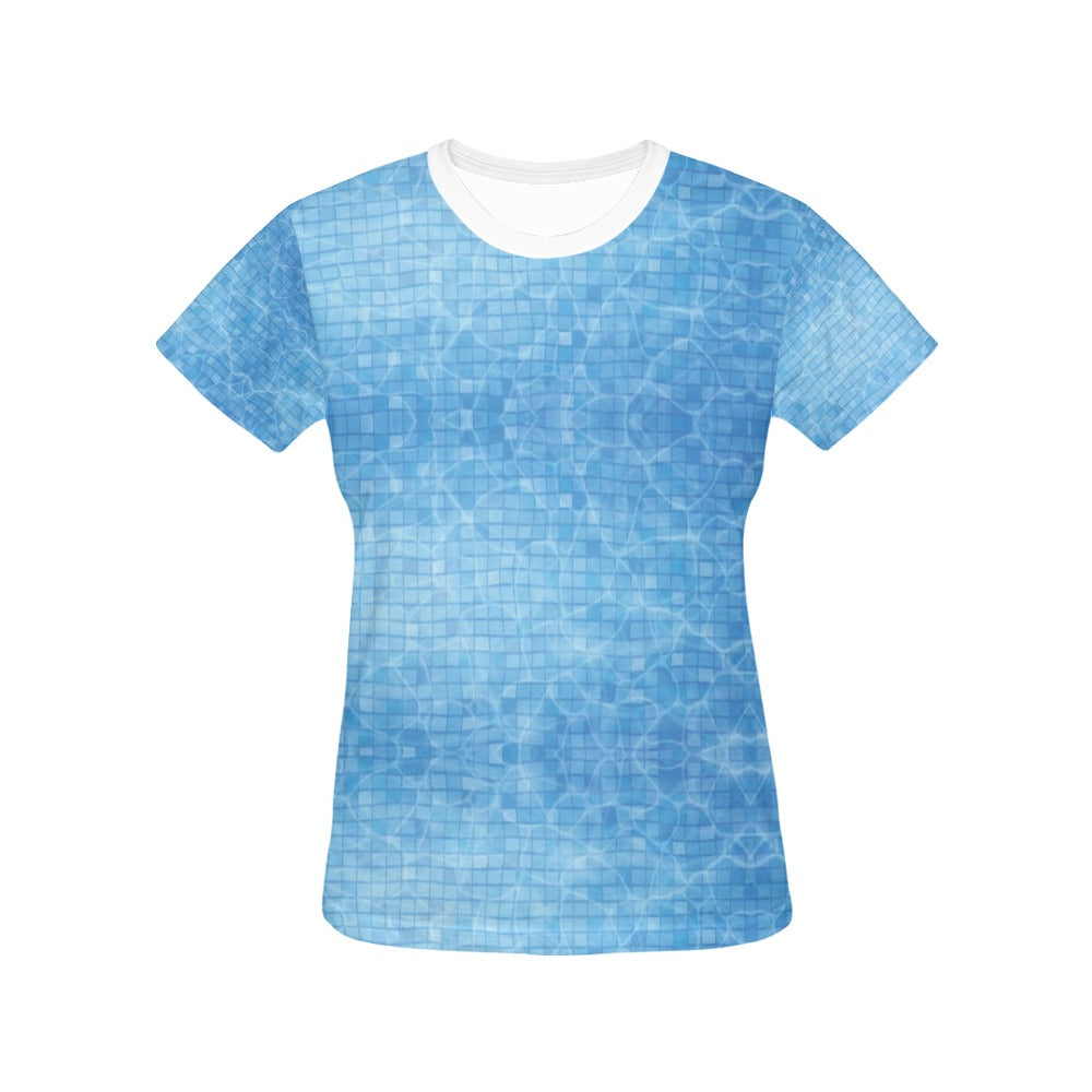 Swimming Pool Print Design LKS302 Women's  T-shirt