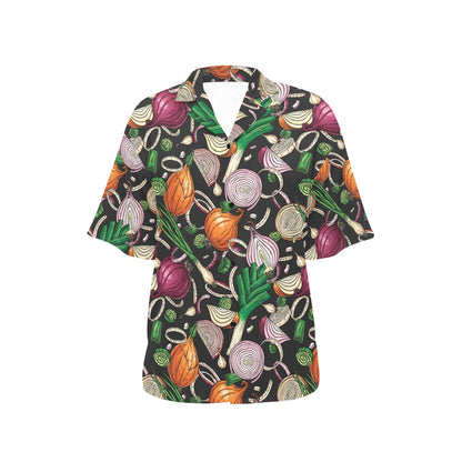Onion Pattern Print Design A03 Women's Hawaiian Shirt
