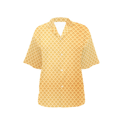 Waffle Texture Print Design LKS302 Women's Hawaiian Shirt