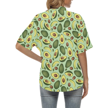 Avocado Pattern Print Design AC01 Women's Hawaiian Shirt