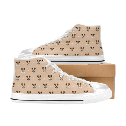 Russell Terriers Print Design LKS3011 High Top Women's White Shoes