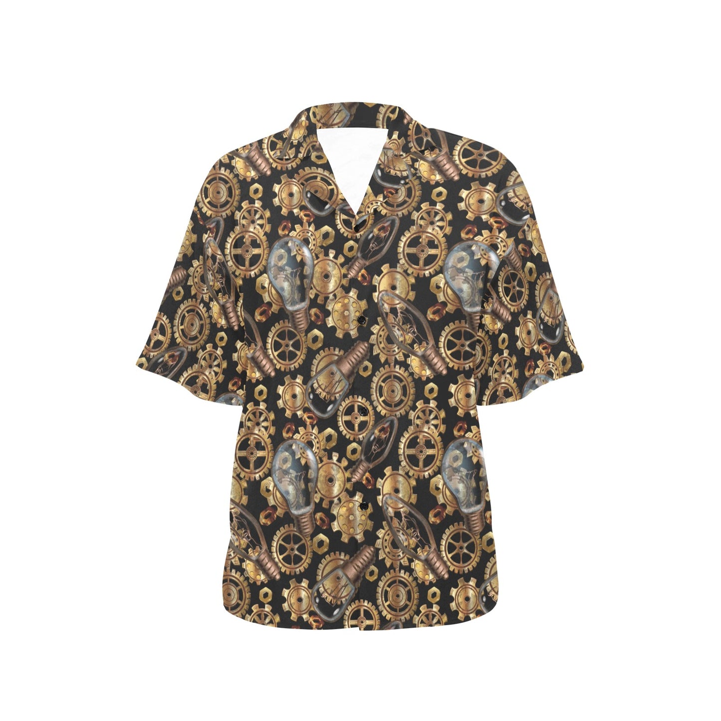 Steampunk Lightbulb Print Design LKS304 Women's Hawaiian Shirt