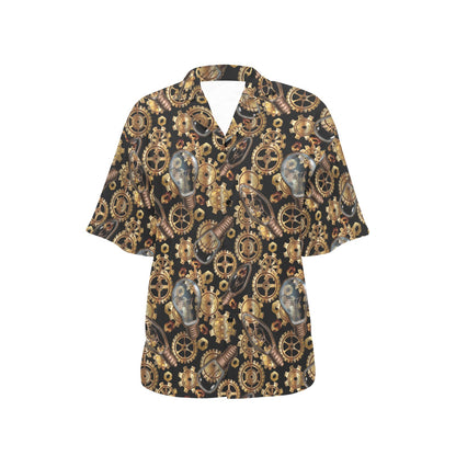 Steampunk Lightbulb Print Design LKS304 Women's Hawaiian Shirt