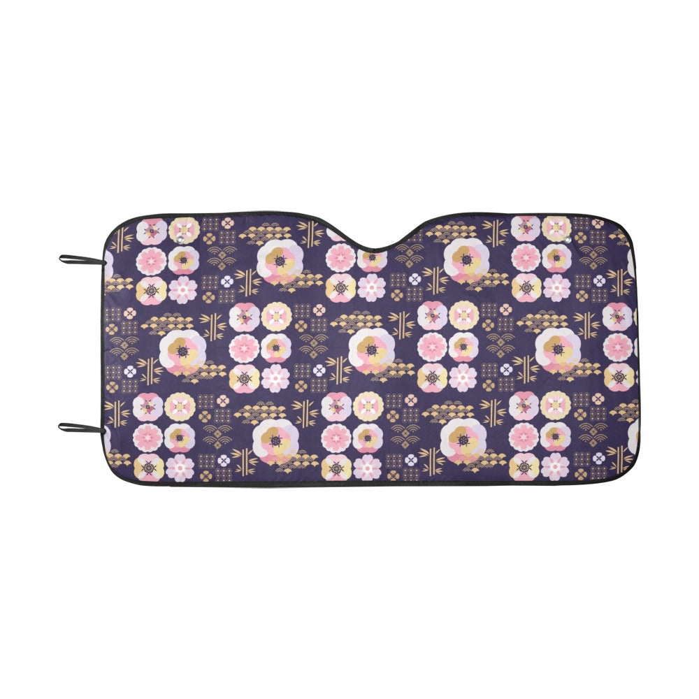Sakura Japan Style Print Design LKS302 Car front Windshield Sun Shade