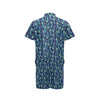 Peacock Feather Blue Design Print Men's Romper