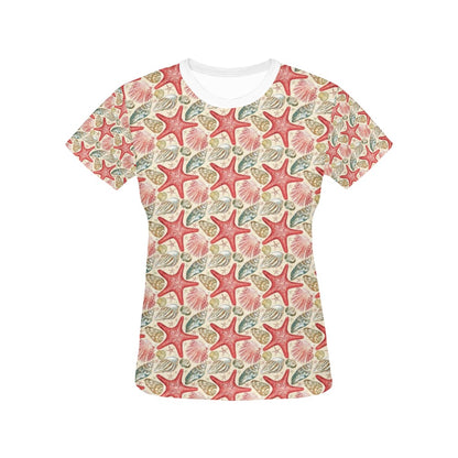 Seashell Print Design LKS301 Women's  T-shirt