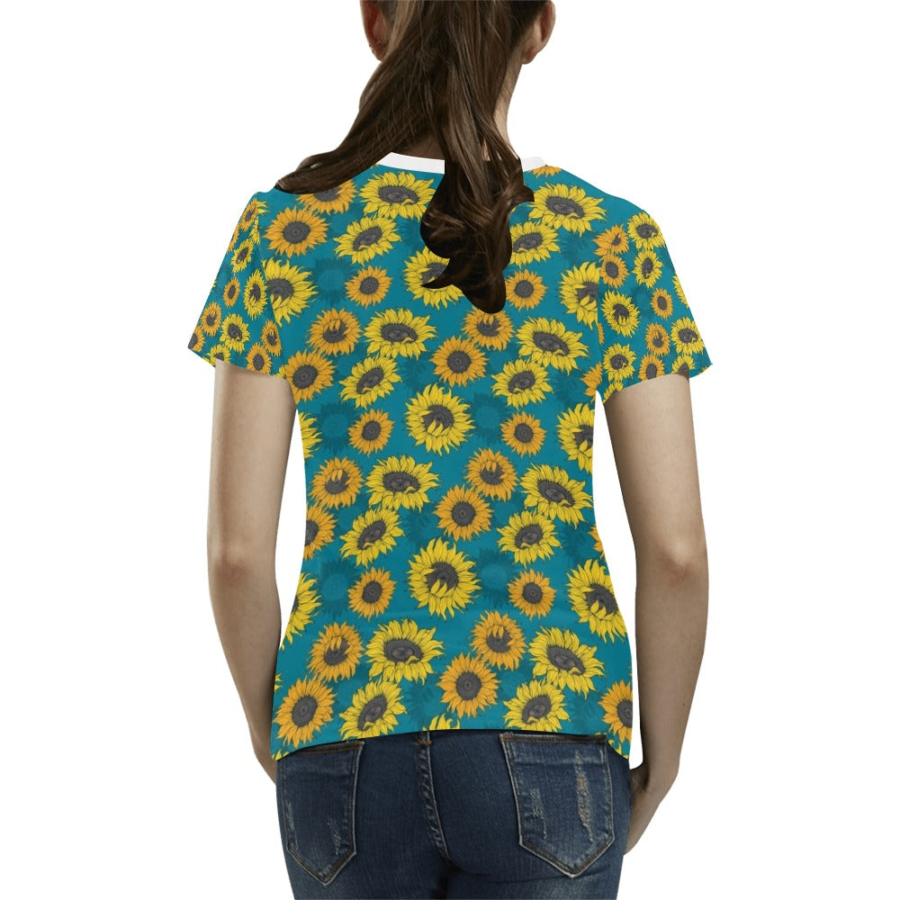 Sunflower Print Design LKS301 Women's  T-shirt