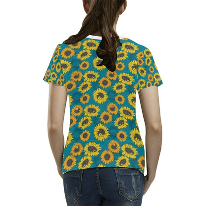 Sunflower Print Design LKS301 Women's  T-shirt