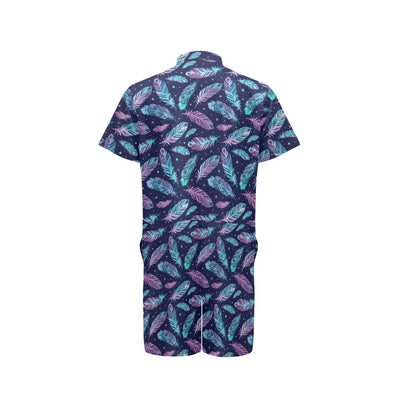 Feather Aztec Design Print Men's Romper