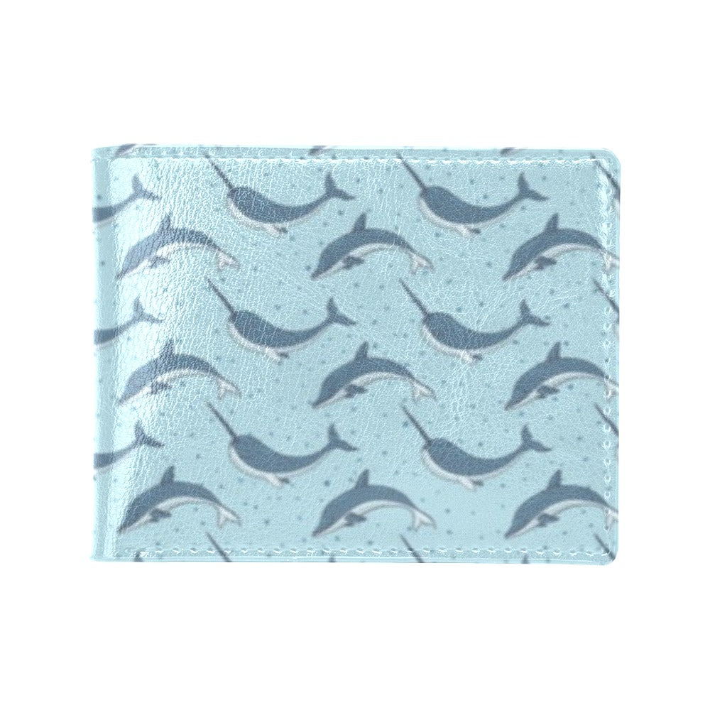 Narwhal Dolphin Print Men's ID Card Wallet