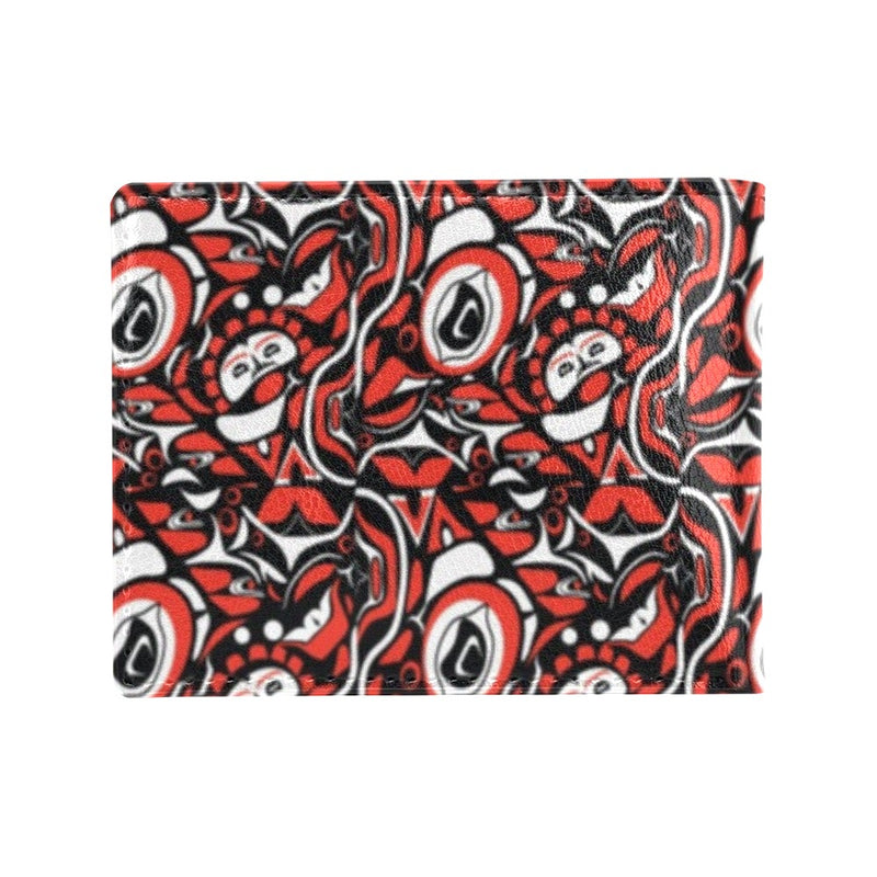 Native North American Themed Print Men's ID Card Wallet