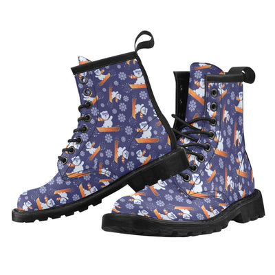 Snowboard Bear Print Design LKS305 Women's Boots