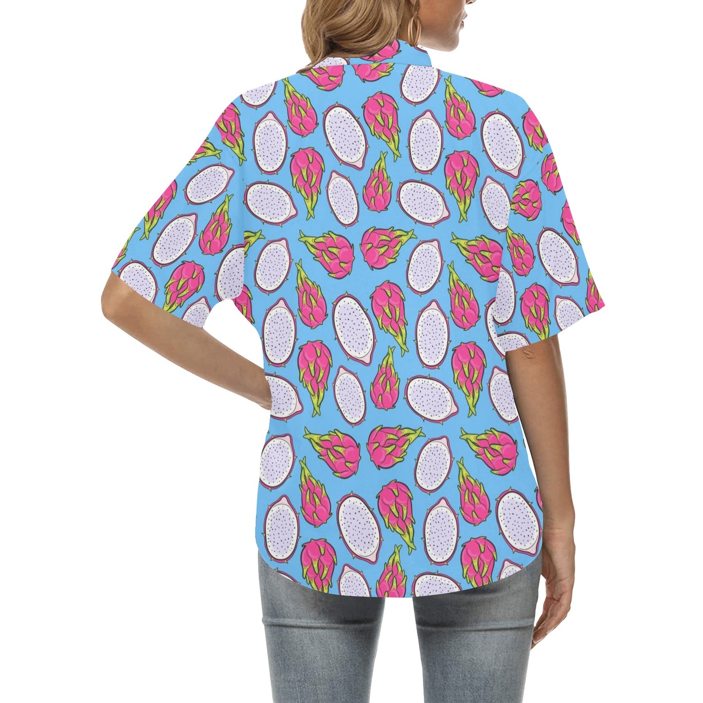 Dragonfruit Pattern Print Design DF04 Women's Hawaiian Shirt