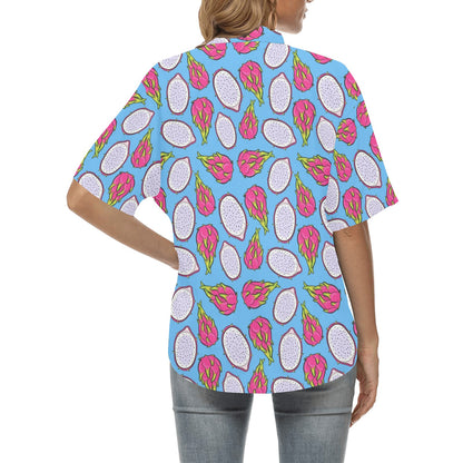 Dragonfruit Pattern Print Design DF04 Women's Hawaiian Shirt