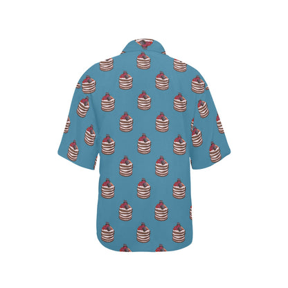 Pancake Pattern Print Design A03 Women's Hawaiian Shirt