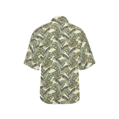 Banana Leaf Pattern Print Design 04 Women's Hawaiian Shirt