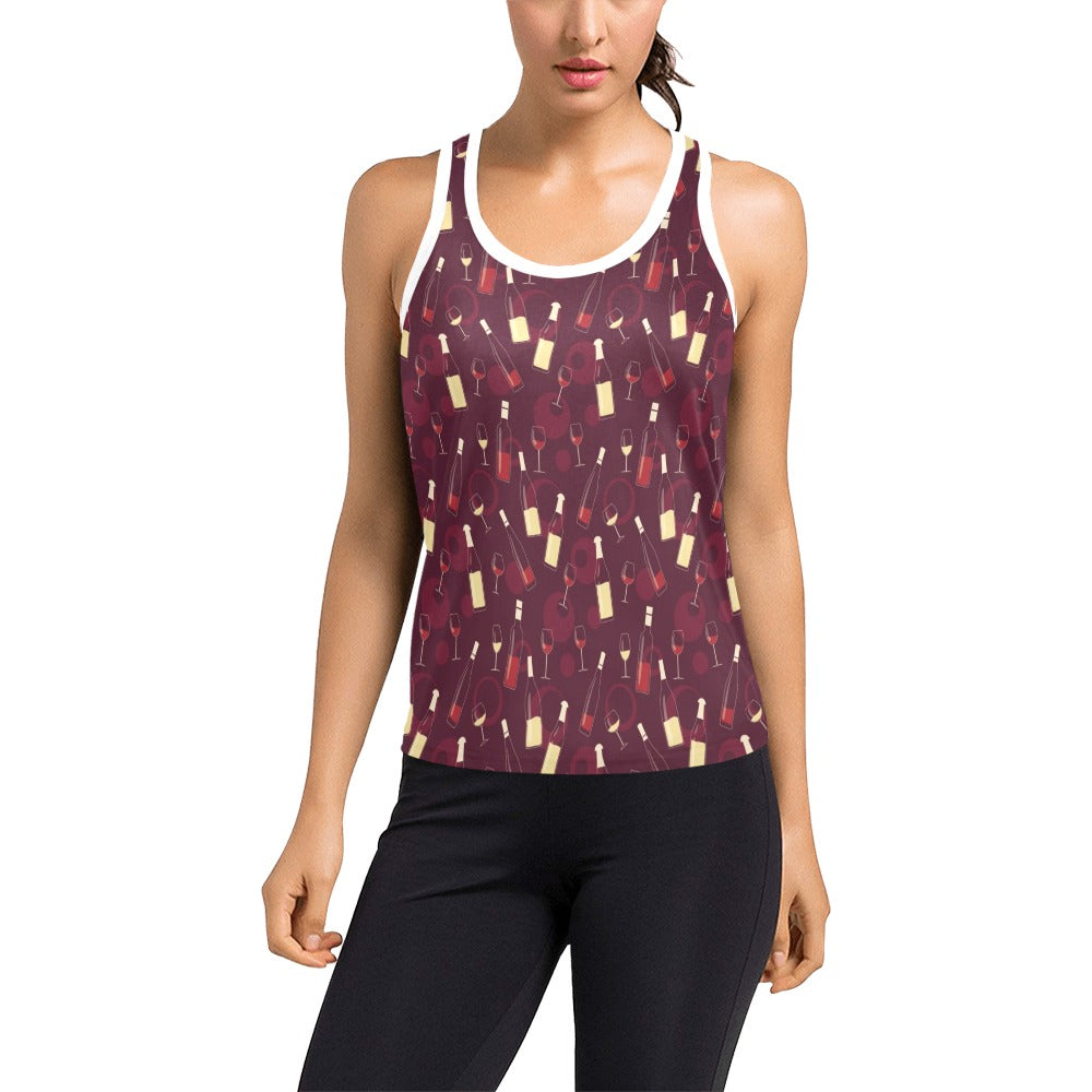 Wine Themed Print Design LKS302 Women's Racerback Tank Top