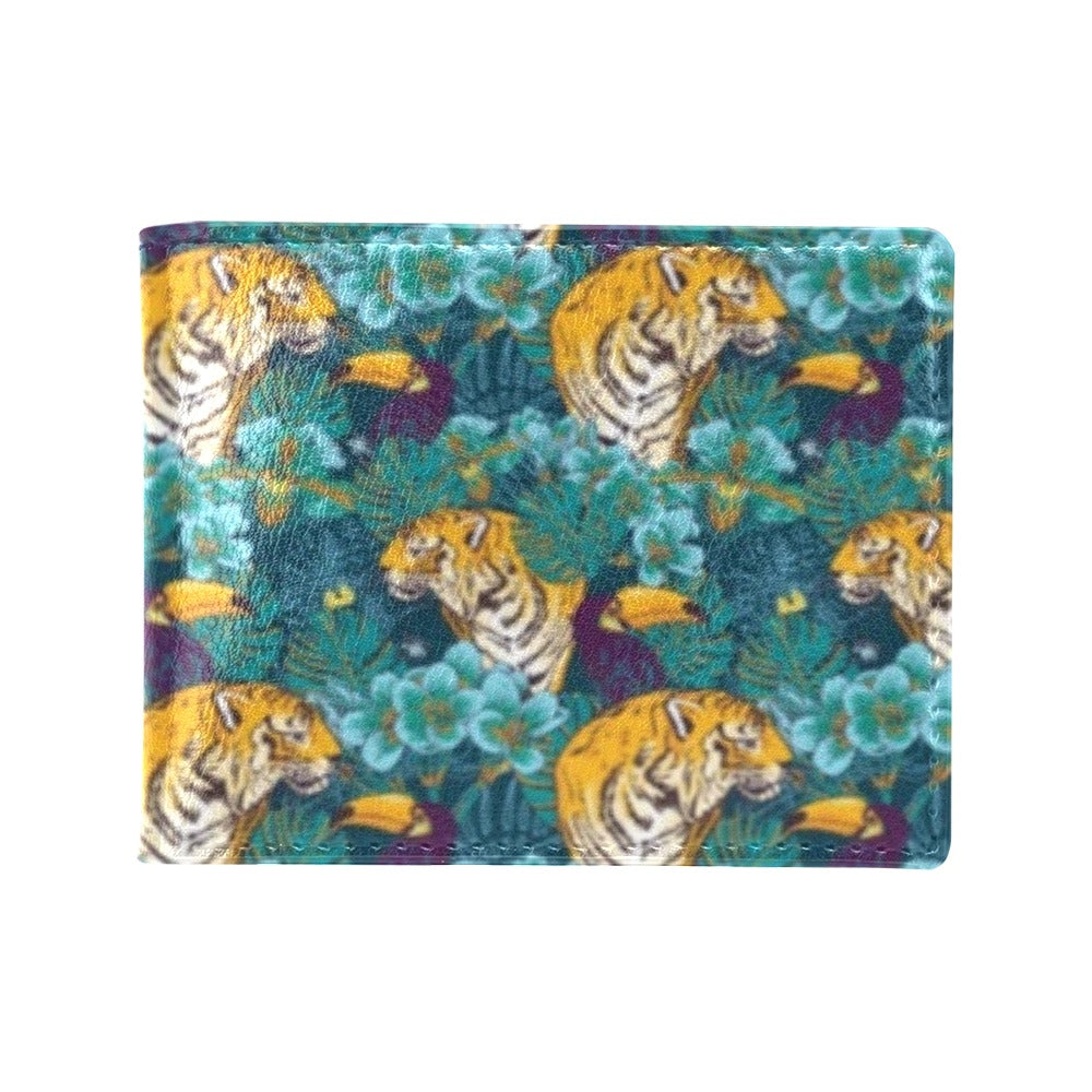 Tiger Tropical Print Design LKS301 Men's ID Card Wallet