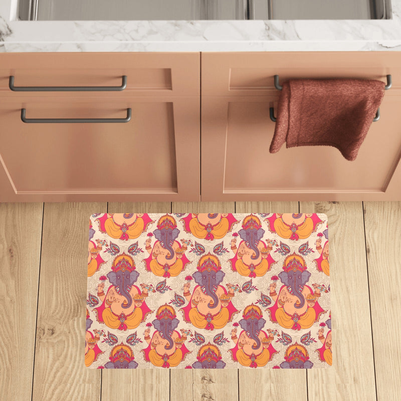 Ganesha Indian Pattern Print Design 02 Kitchen Mat